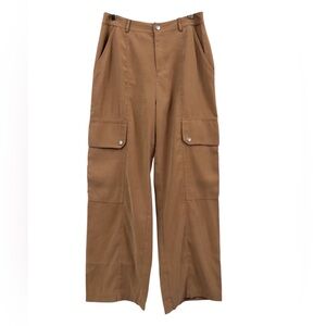 Open Edit Nordstrom | High Rise Wide Leg Tan Cargo Pants